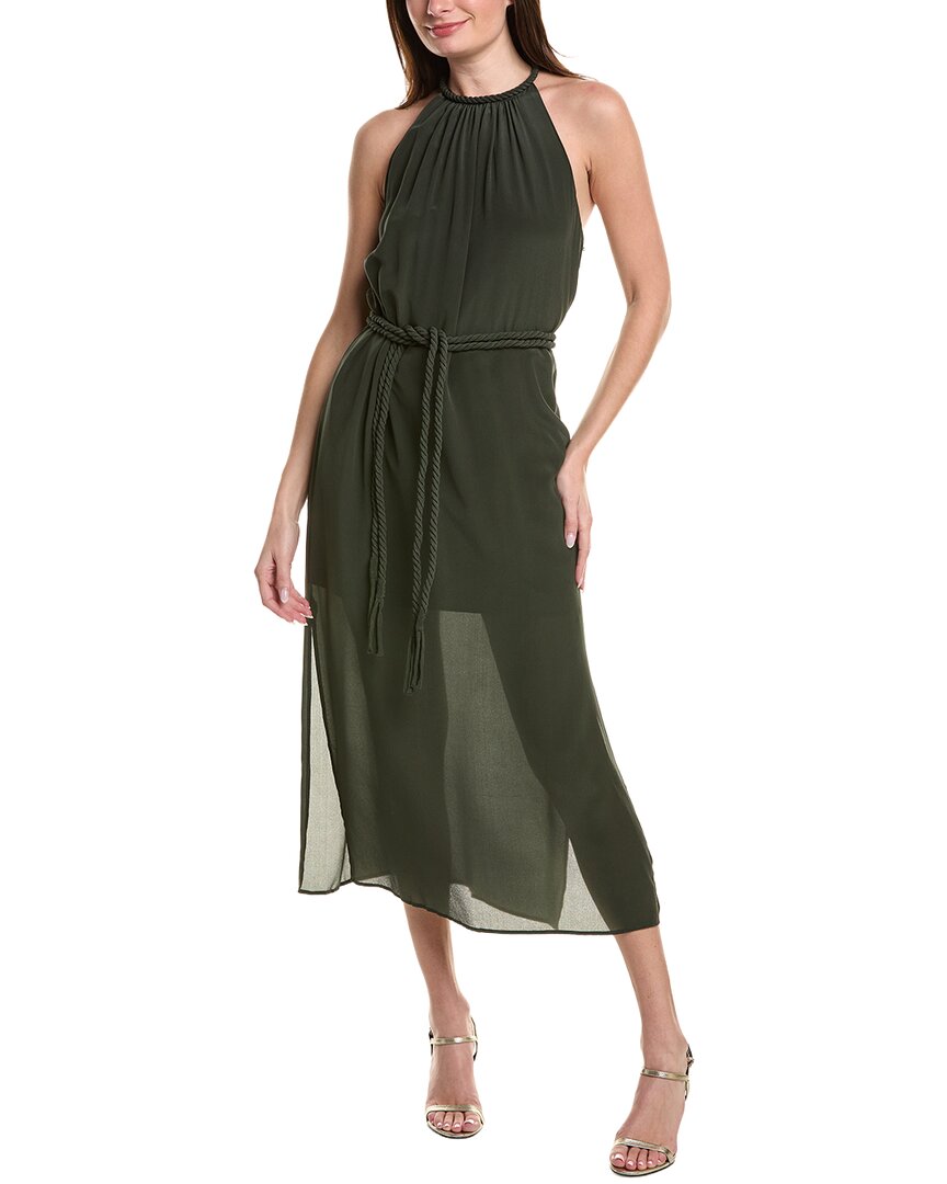 Marie Oliver Elena Silk Midi Dress In Green