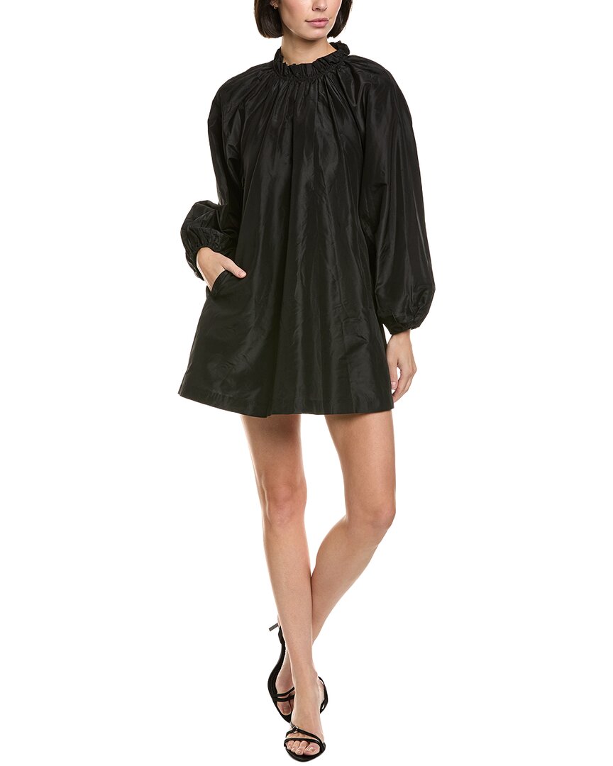 Cynthia Rowley Silk Taffeta Mini Dress In Black