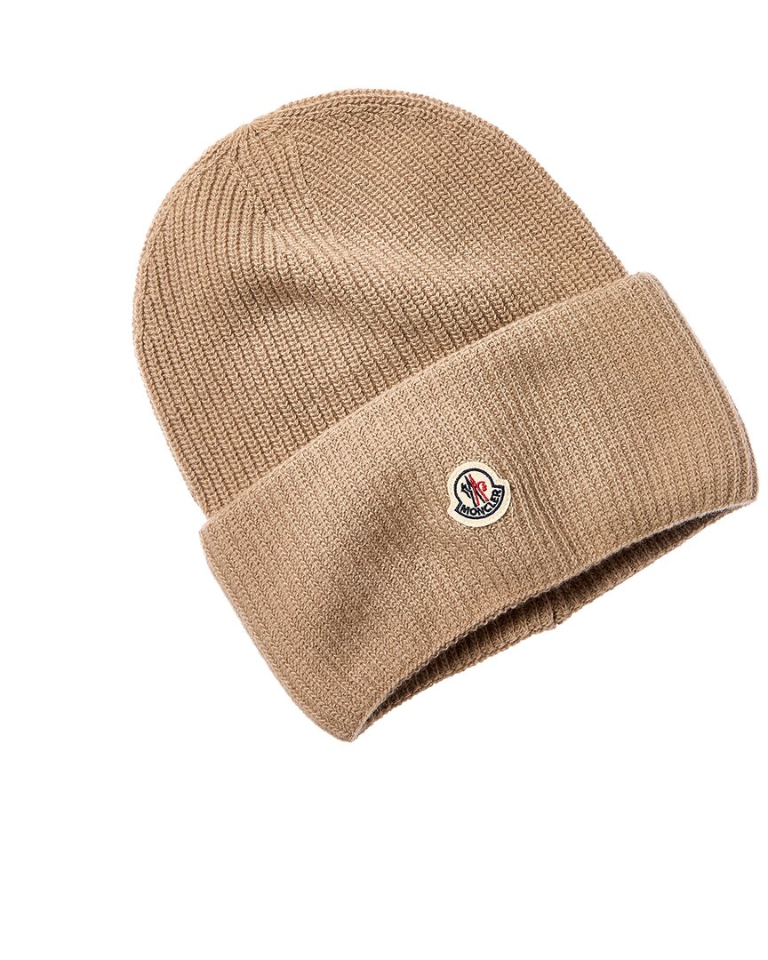 Moncler Wool Beanie In Brown