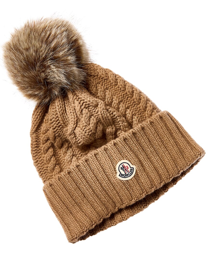 Moncler Wool & Cashmere-Blend Beanie Women's Brown Os | eBay