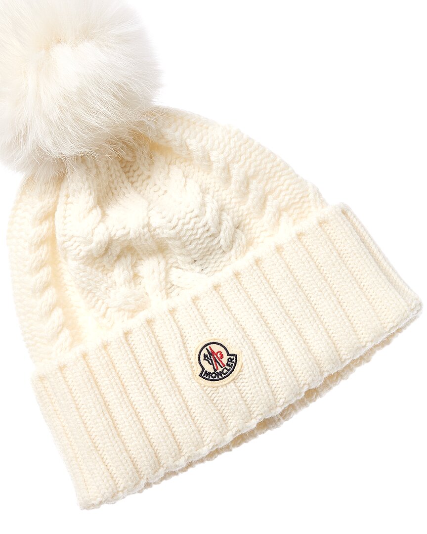 Moncler Wool & Cashmere-blend Beanie In White