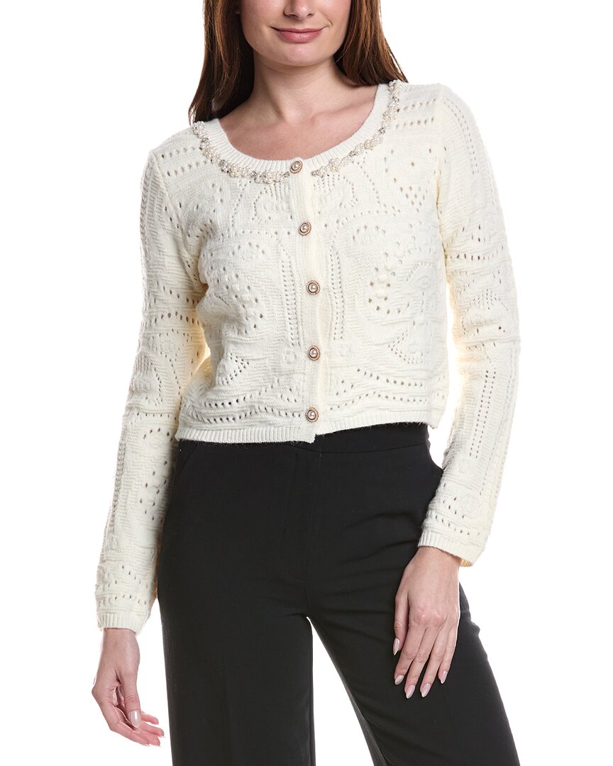 Anna Kay Sandras Wool-blend Cardigan In Neutral