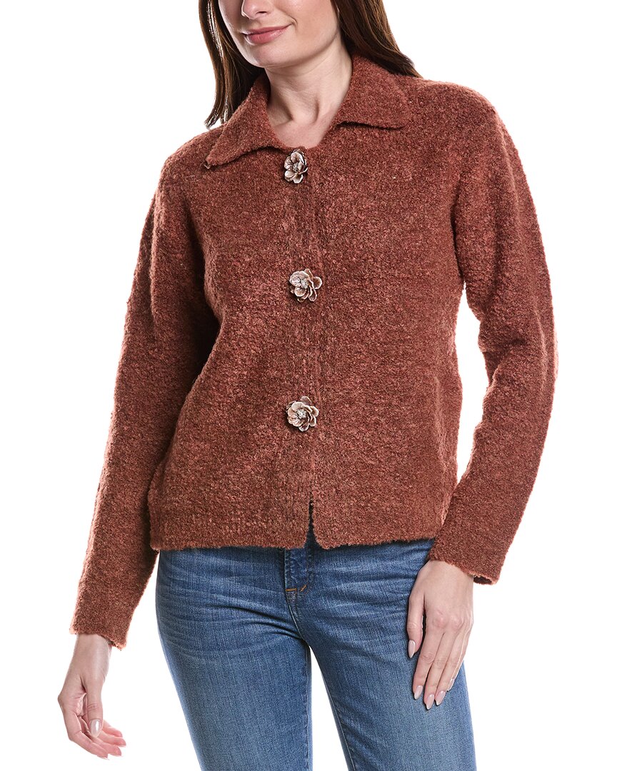 Anna Kay Ulyssa Cashmere-blend Cardigan In Brown
