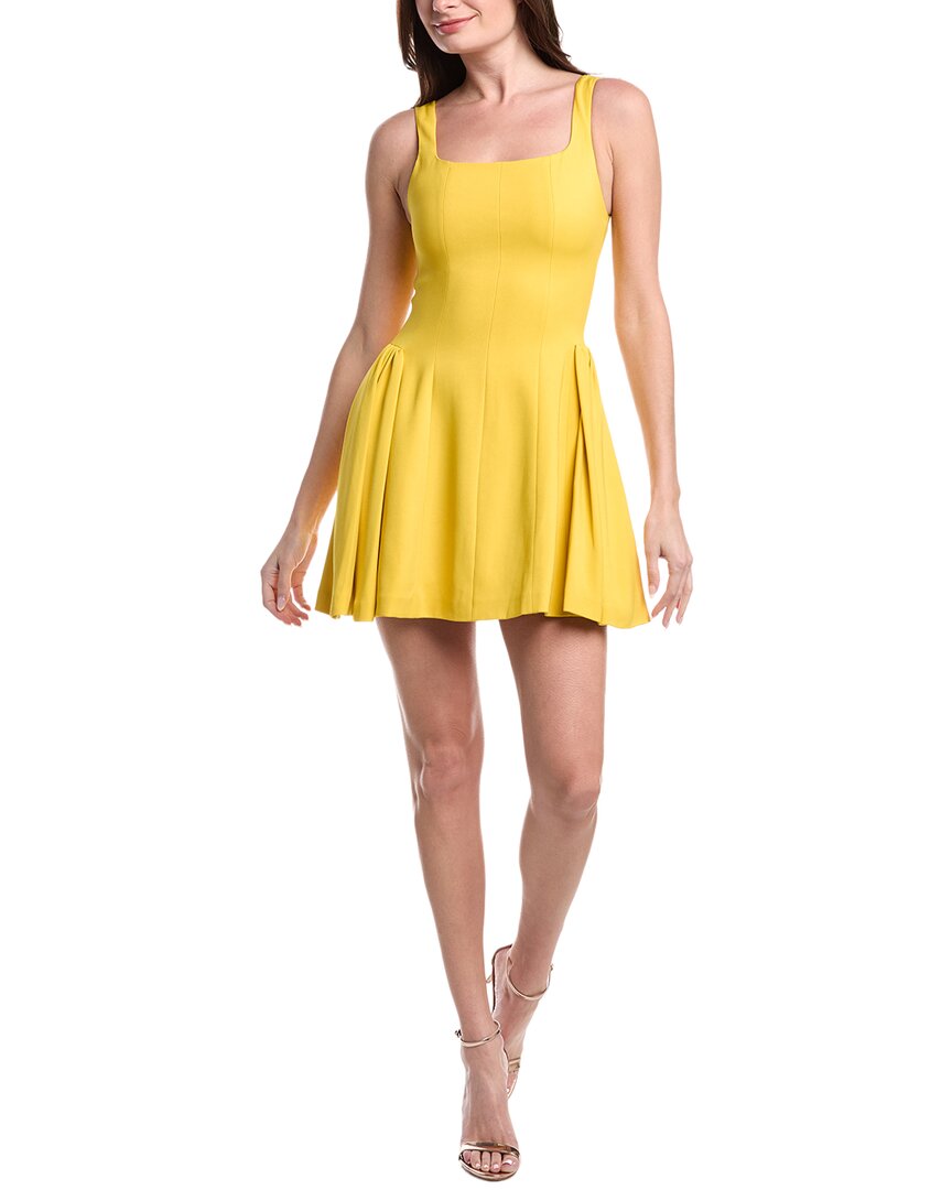 Alice And Olivia Alice + Olivia Vera Fit And Flare Mini Dress In Yellow