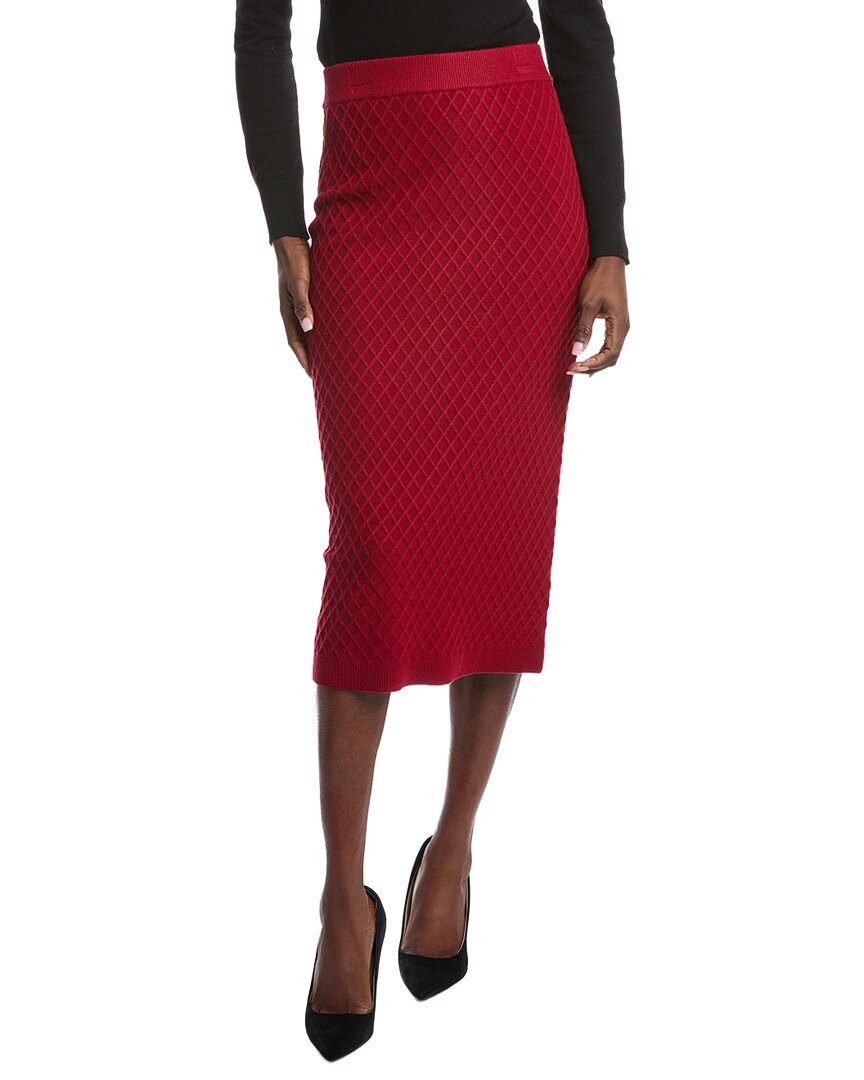 Anne Klein Knit Midi Skirt In Red