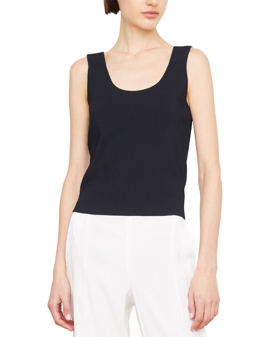 Vince Scoop Neck Tank Top In Blue
