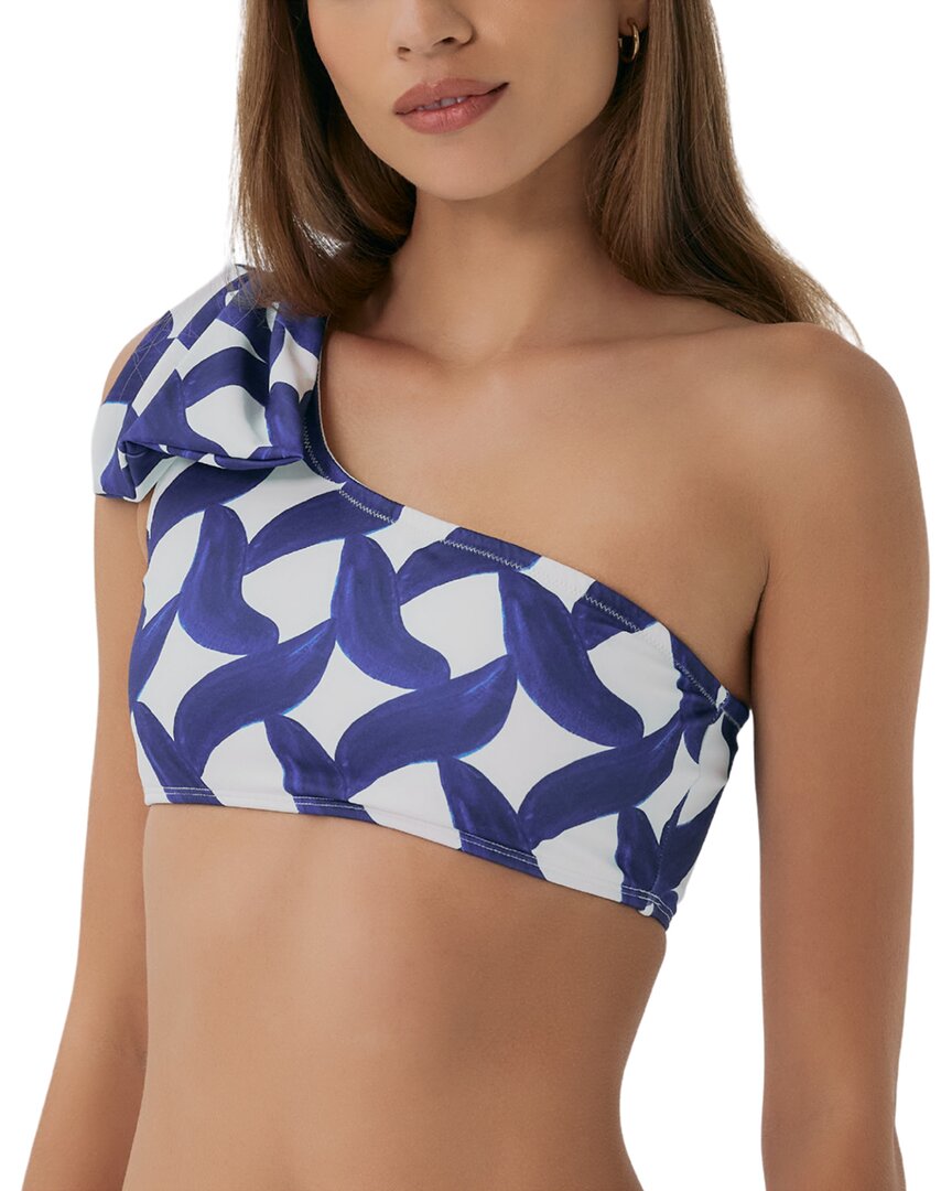 Hutch Betsy One-shoulder Bikini Top In Blue