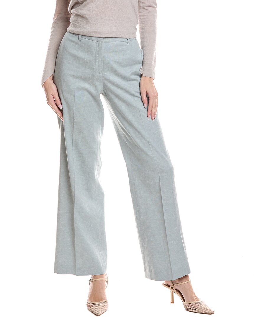 Lafayette 148 New York Sullivan Linen-blend Pant In Gray