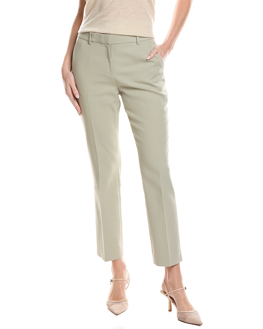 Lafayette 148 New York Manhattan Slim Cigarette Ankle Pant In Green