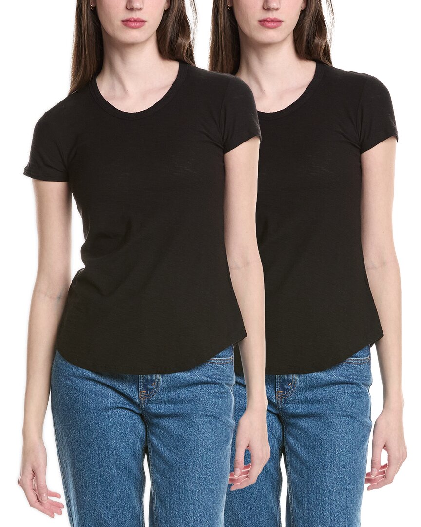James Perse 2pk Crew Shirt In Black