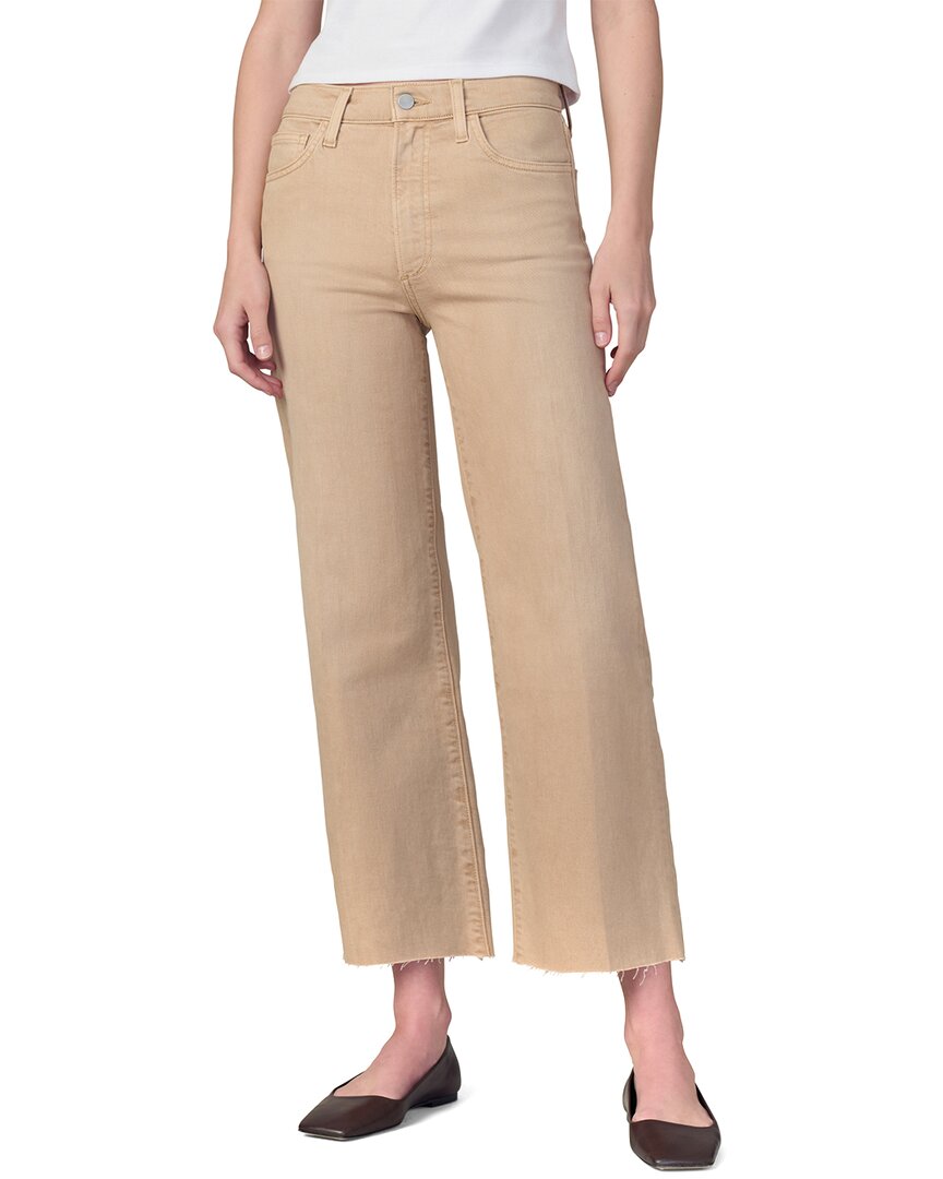 Joe's Jeans Blake Cropped Wide Leg Pants With Raw Hem In Ginger Root In Neutral