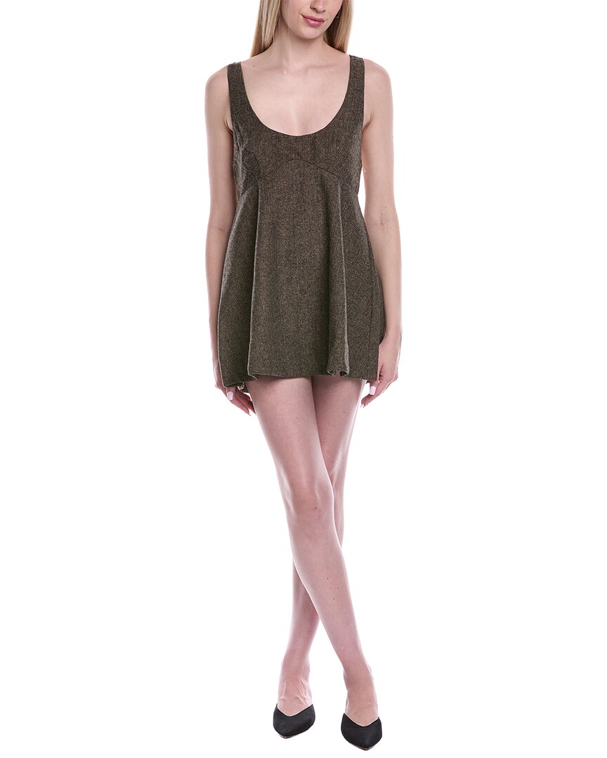 Free People Cyd Wool-blend Mini Dress In Brown
