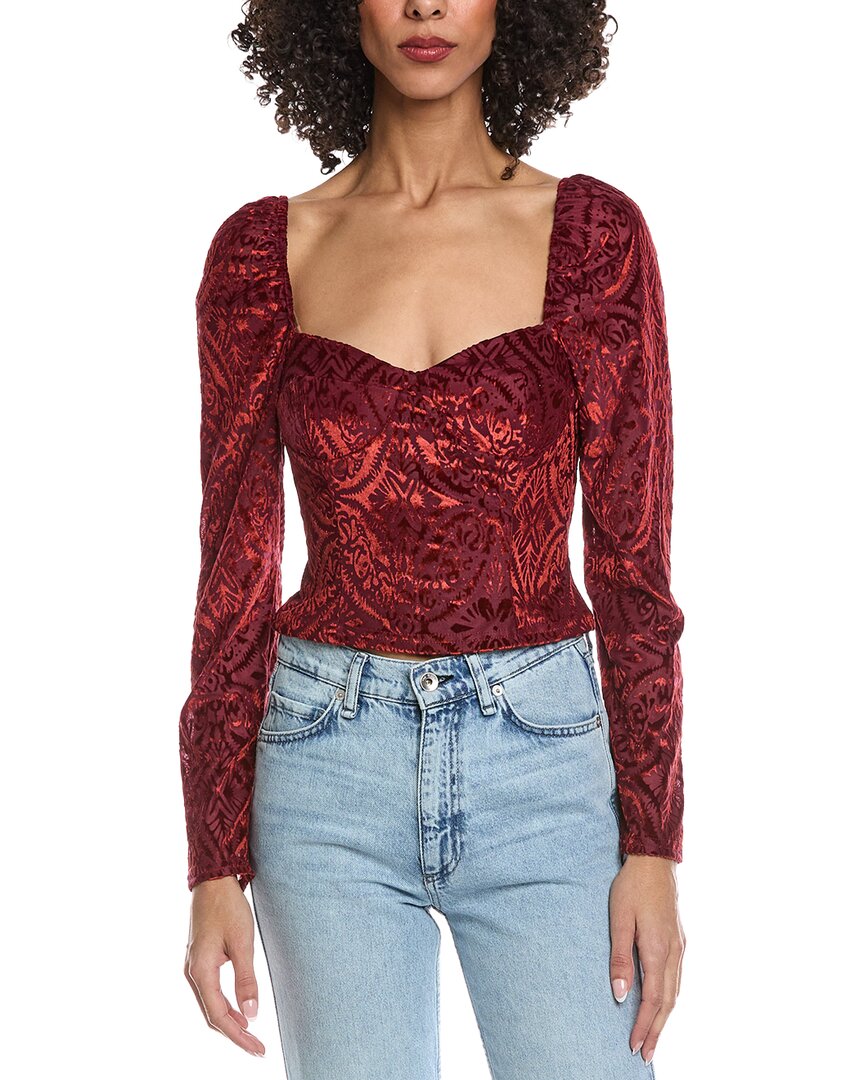 REVERIEE Velvet Burnout Top