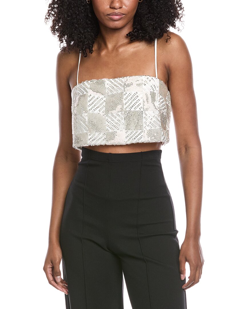 Ramy Brook Chase Bandeau Top In Silver