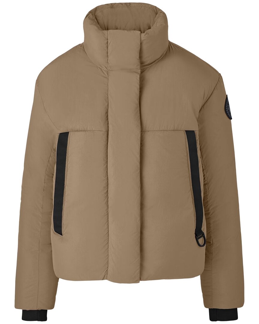 Canada Goose Junction Cropped Black Label Puffer Coat In Brown