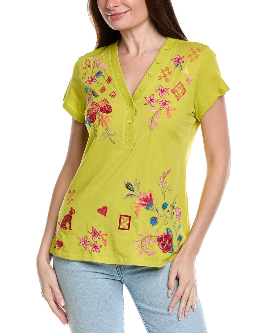 Johnny Was Button Neck T-shirt