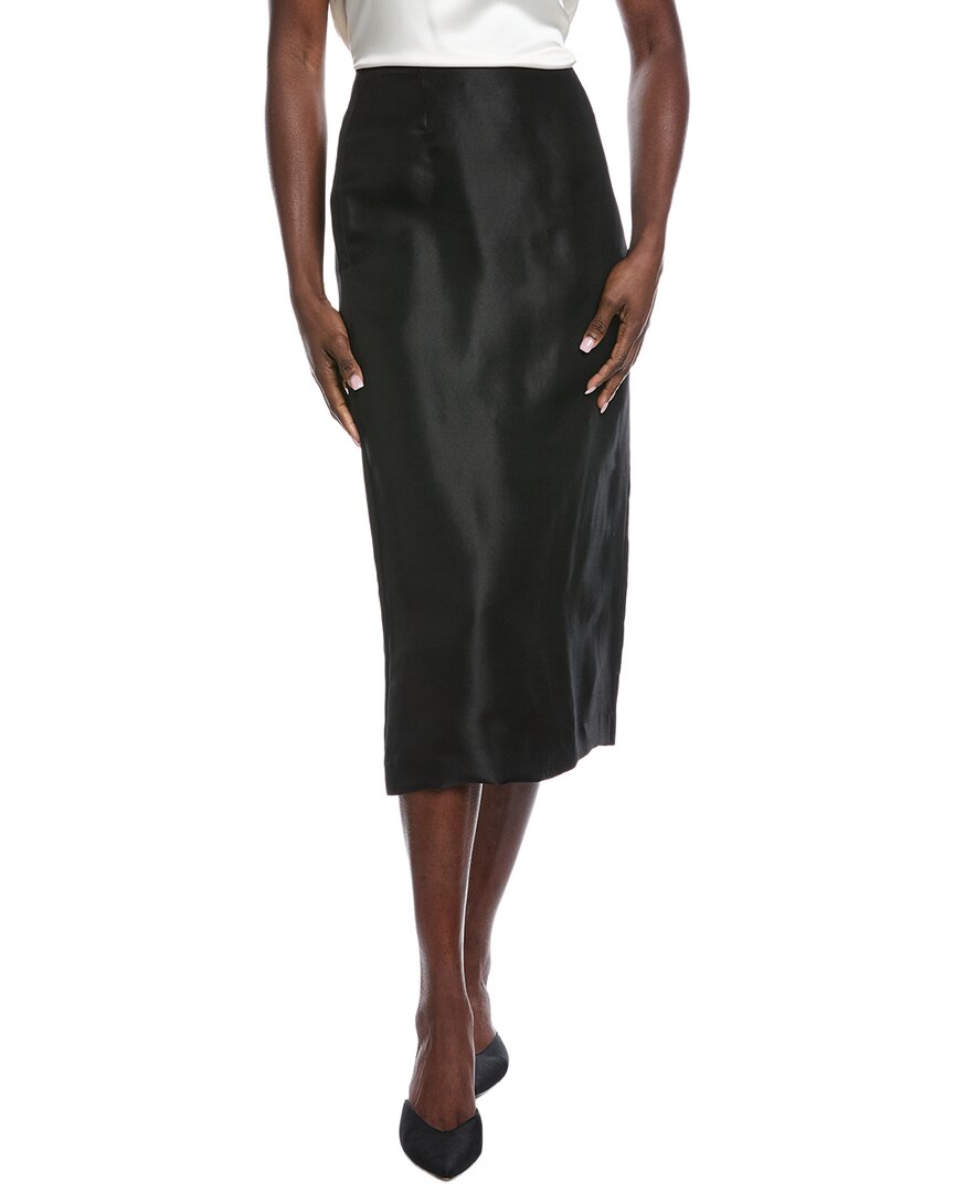 Lafayette 148 New York Silk Maxi Pencil Skirt In Black