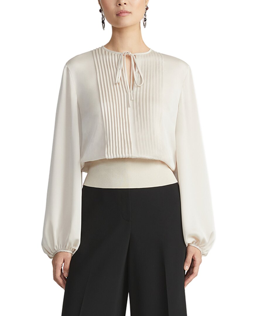 Lafayette 148 New York Pintuck Balloon Sleeve Blouse