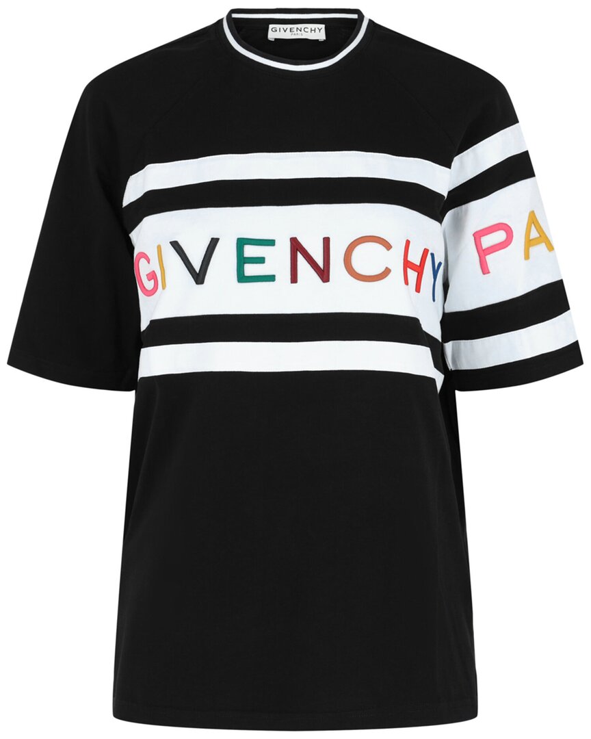 Givenchy Logo Embroidered T-shirt In Black