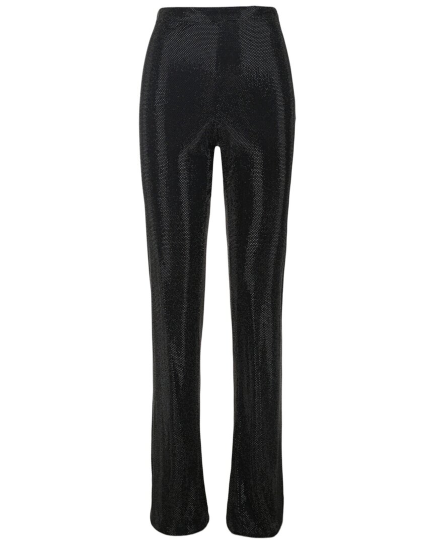 Versace Crystal Embellished Flare Pants In Black