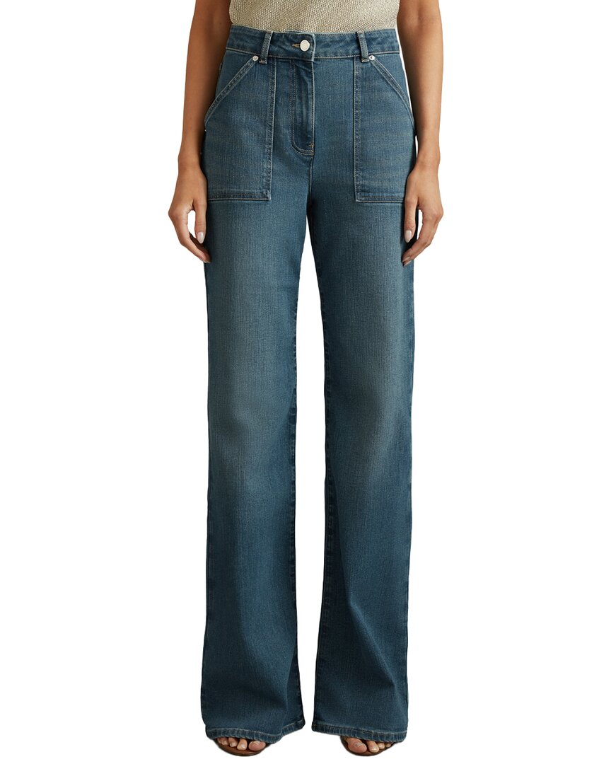 Reiss Delilah Flare Detail Jean In Blue