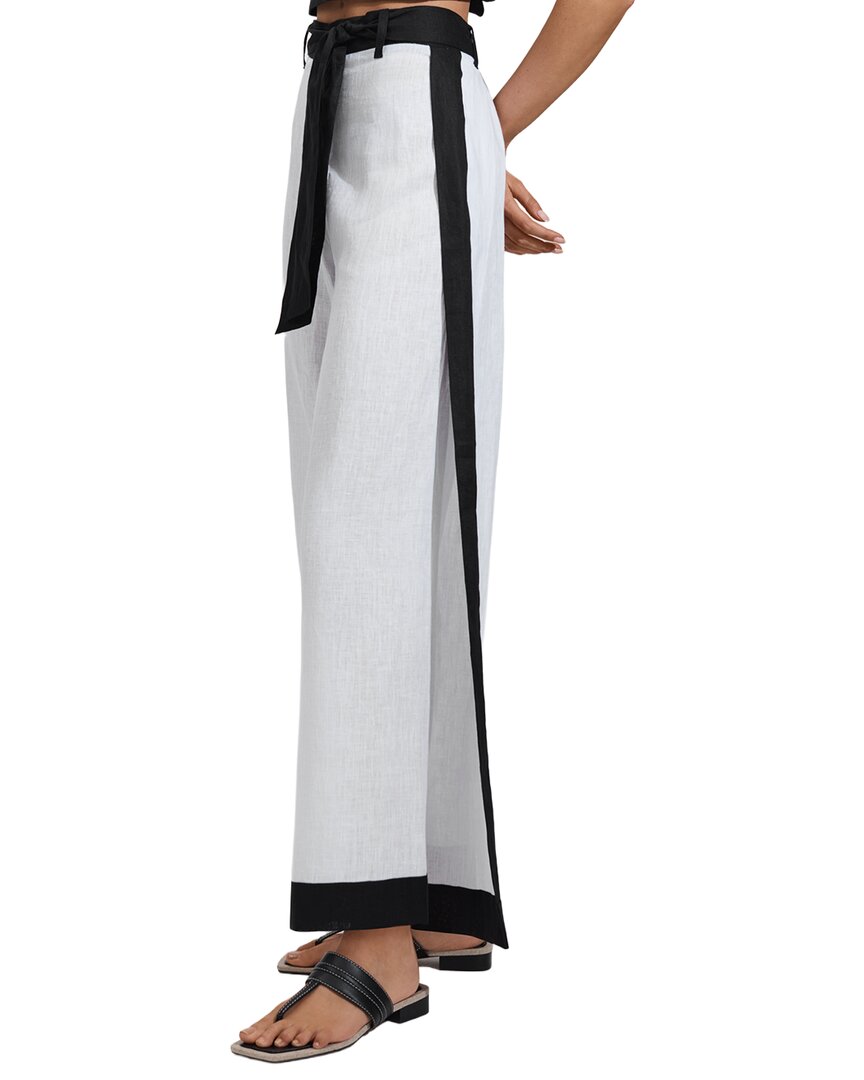 Reiss Harlow Split Linen Trouser In White