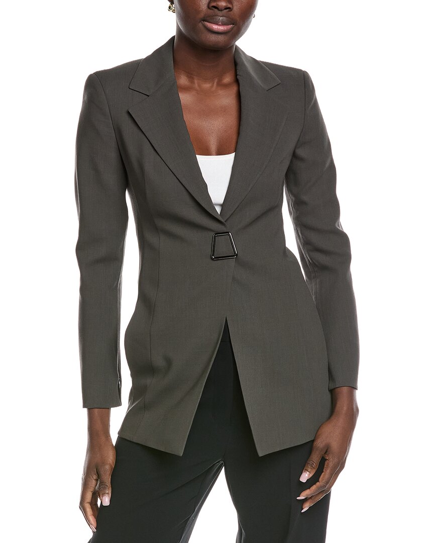 Akris Alpha Wool Blazer In Green