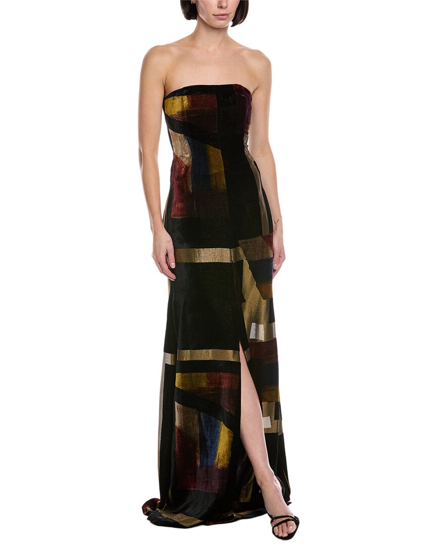 Akris Velvet Silk-blend Maxi Dress In Black