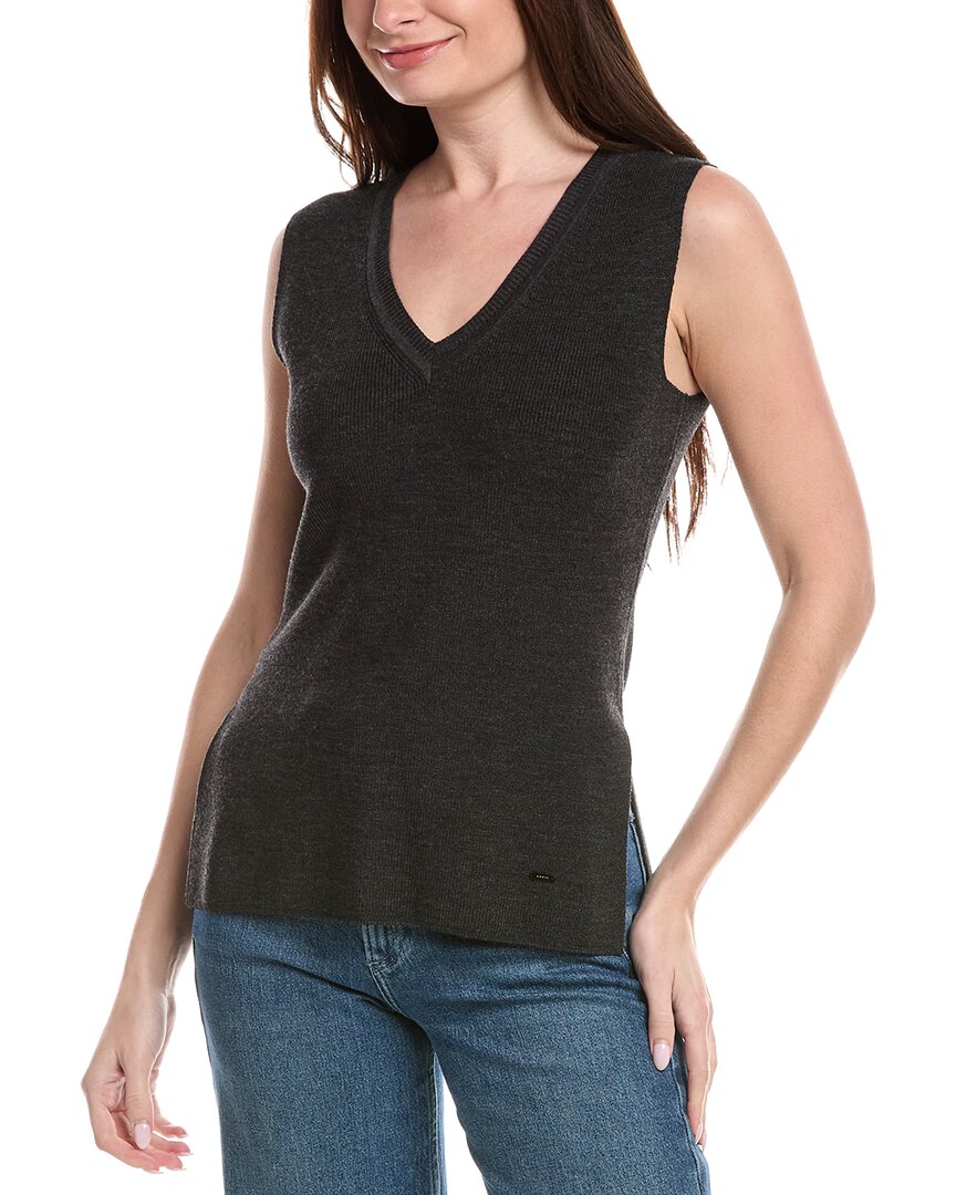 Akris Wool-blend Knit Tank Top In Grey