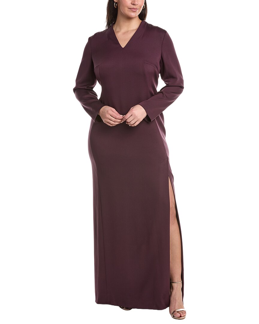 Akris Plus Silk-blend Maxi Dress In Purple