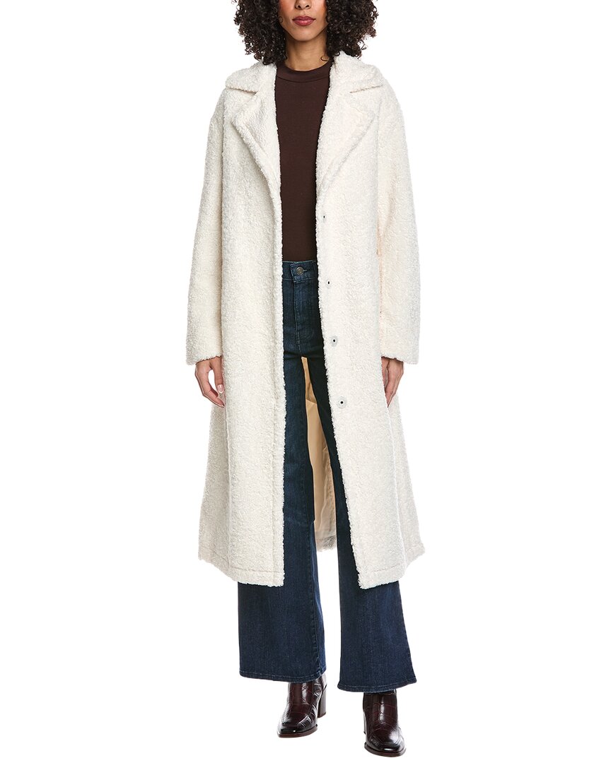 Noize Franny Long Coat In White