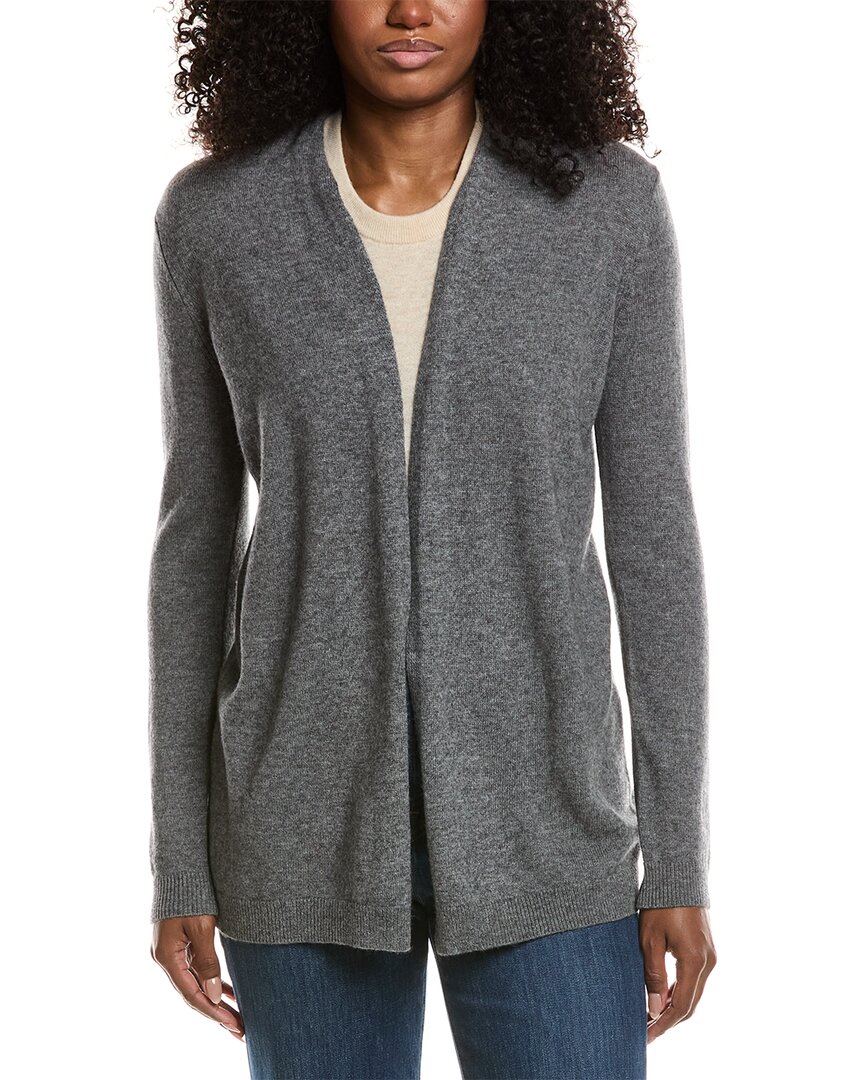 Sofiacashmere Drape Wool & Cashmere-blend Cardigan In Gray