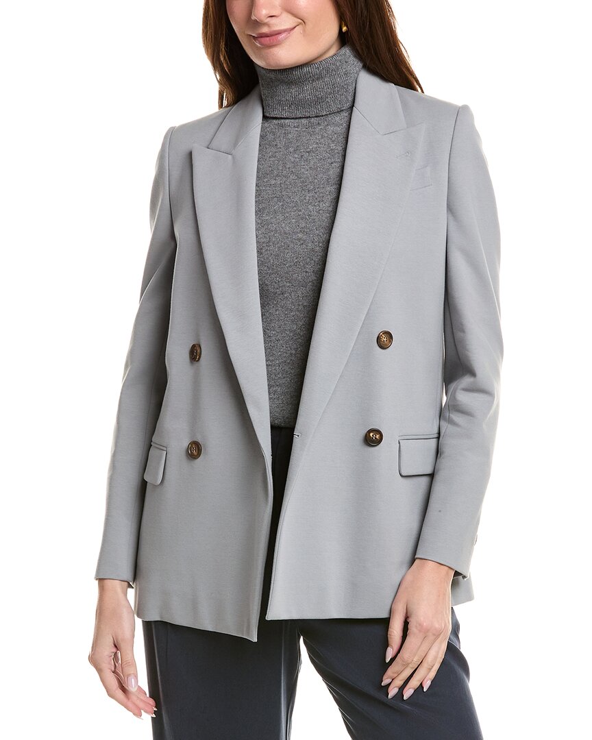 Brunello Cucinelli Silk-blend Jacket In Gray