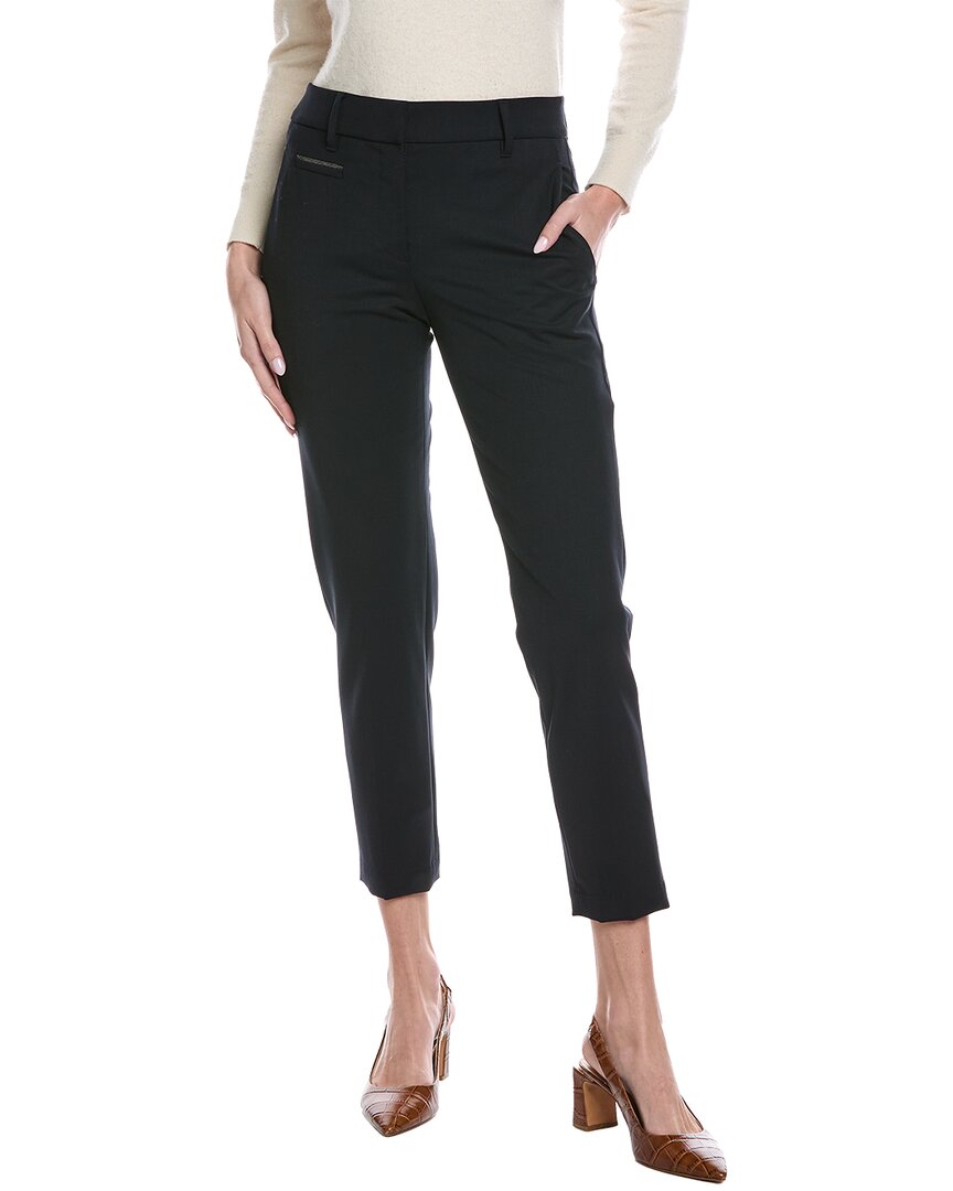 Brunello Cucinelli Wool-blend Pant In Black
