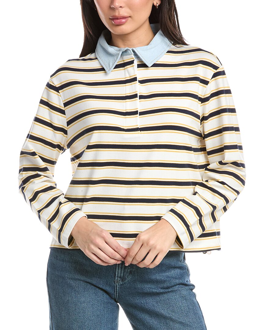 Rd Style Nadine Denim Polo Shirt In Navy