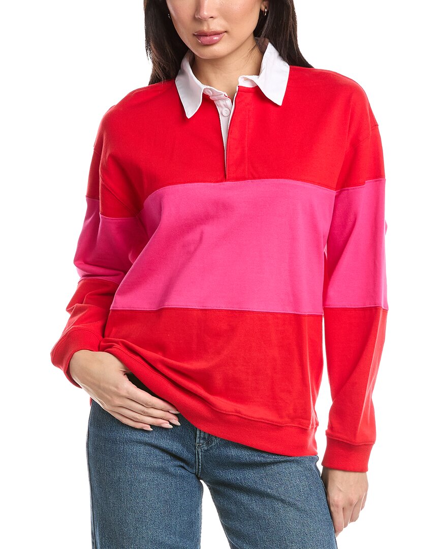 Rd Style Esther Heavy Rugby Polo Pullover In Pink