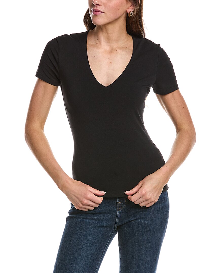 Rd Style Valenna Core Deep V-neck Top In Black