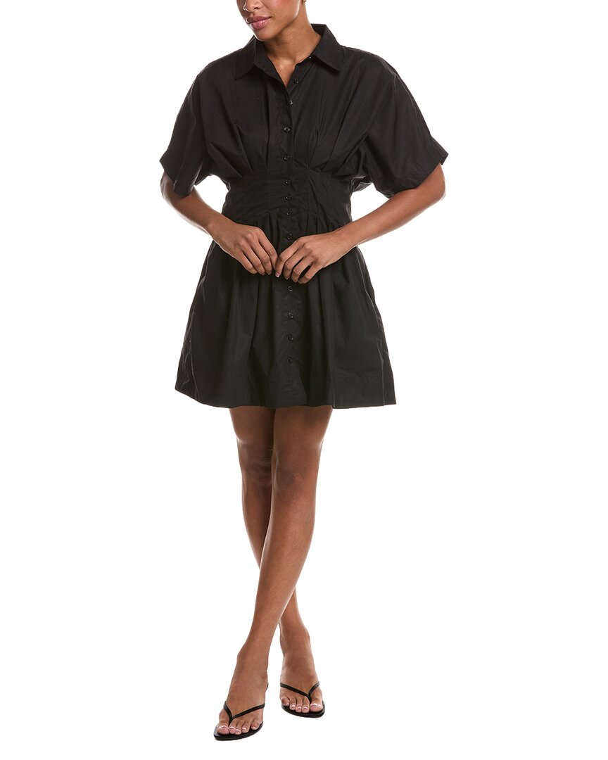 Rd Style Lorine Crisp Poplin Mini Shirtdress In Black