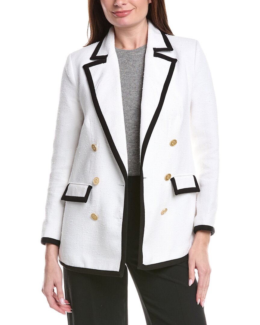 L'agence Aimee Knit Blazer In White