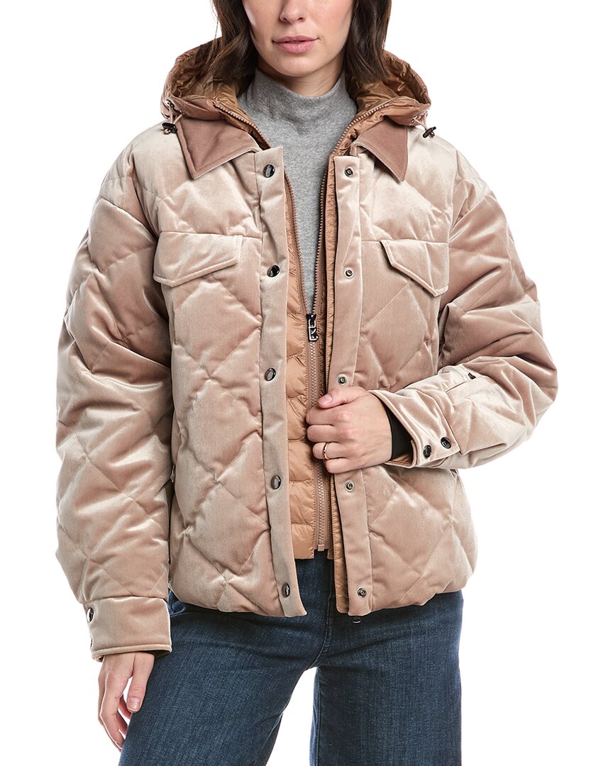 Bogner Vela Velvet Down Jacket In Brown