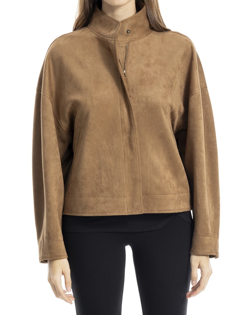 Max Studio Bomber Jacket In Brown