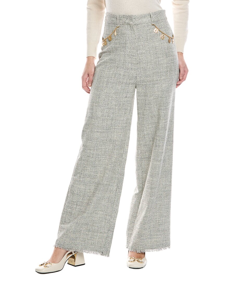 Nanushka Alandra Wide Leg Trouser In Black/white