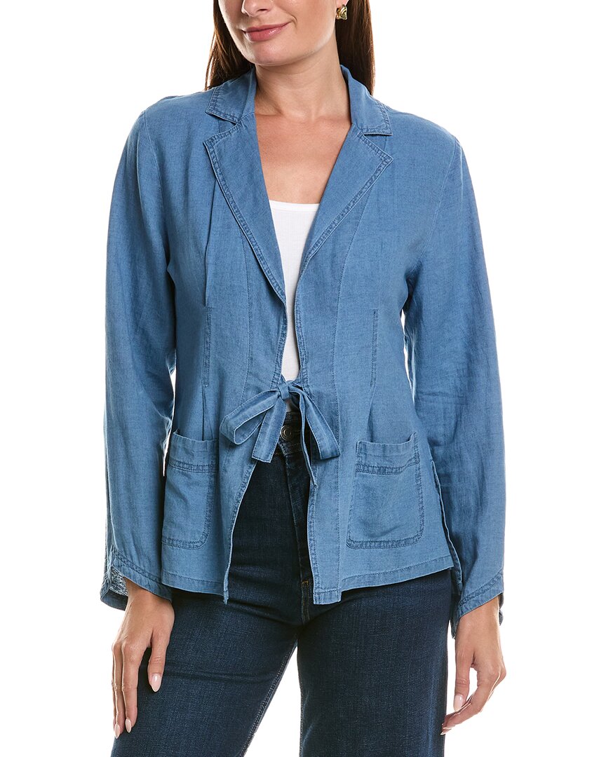 Xcvi Floris Linen-blend Jacket In Blue