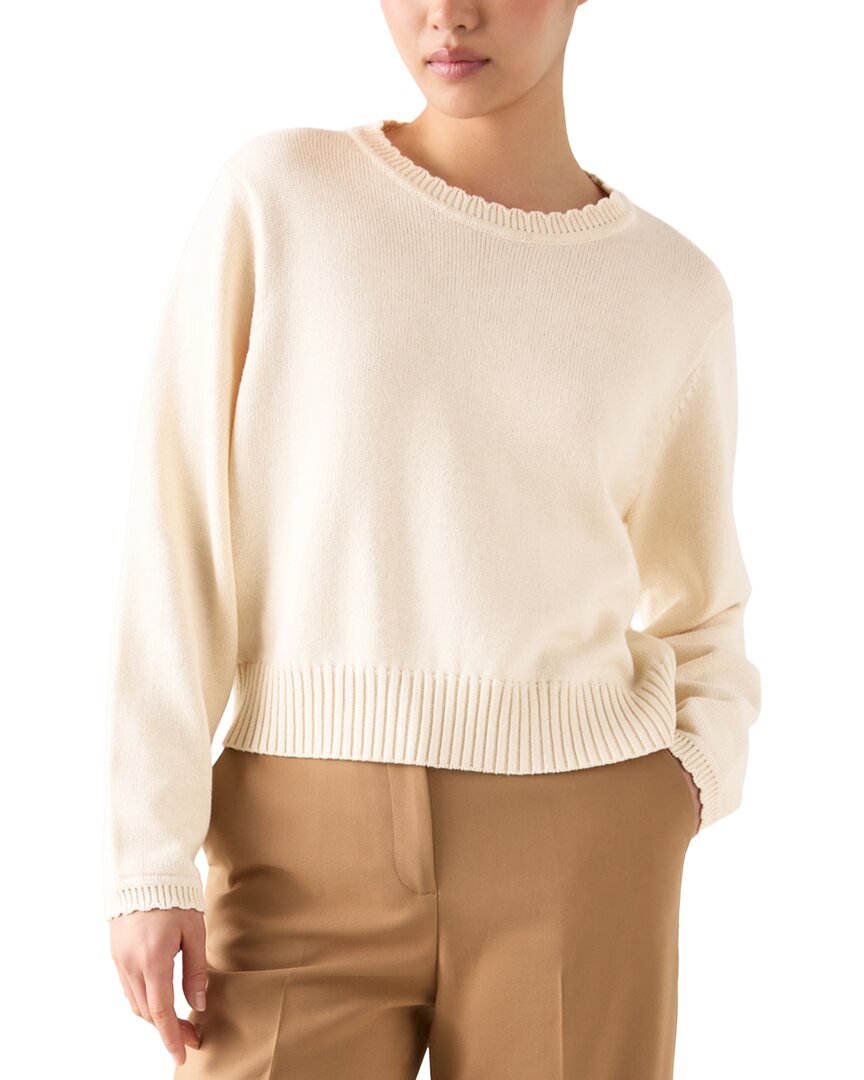 Lk Bennett Sandy Cashmere-blend Sweater In Cream