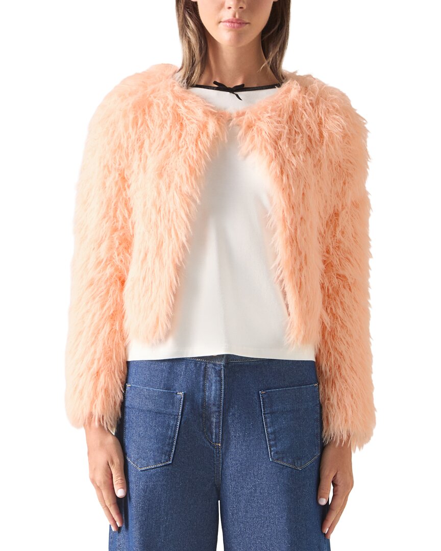 Lk Bennett Bow Cardigan In Orange