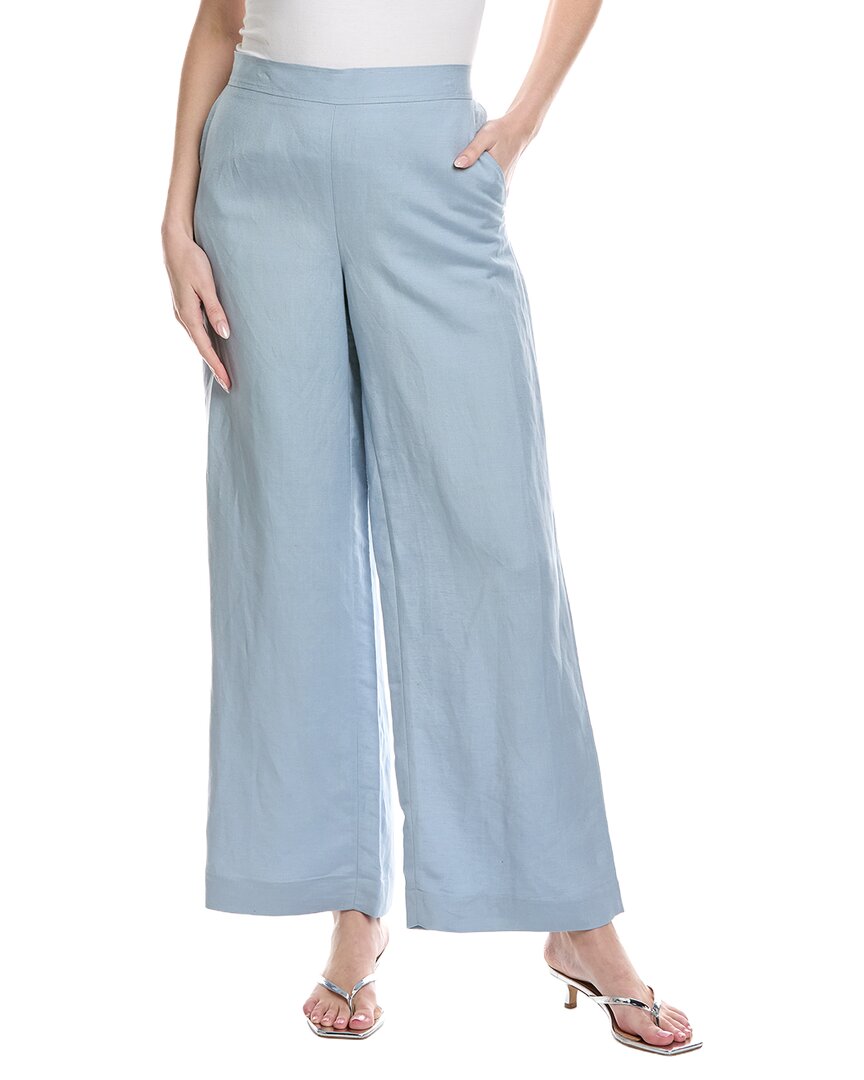 Kenneth Cole Refined Flat Front Linen-blend Pant In Multi