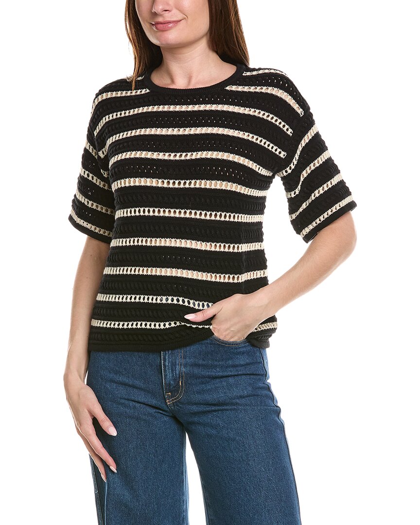 Brooks Brothers Crochet Cardigan In Black