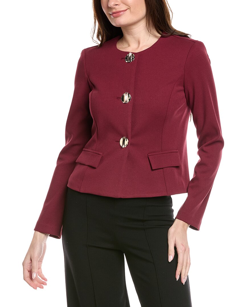 Joseph Ribkoff Gold Statement Button Jacket In Red