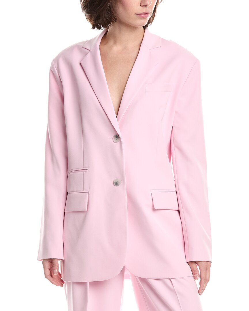 Kenneth Cole Luxe Twill Boyfriend Jacket In Pink
