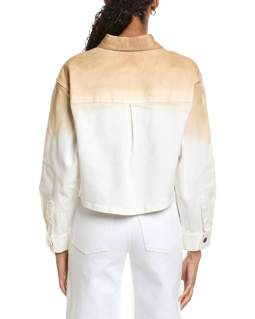 Kenneth Cole Oversize Dip Dye Crop Shacket In Neutral